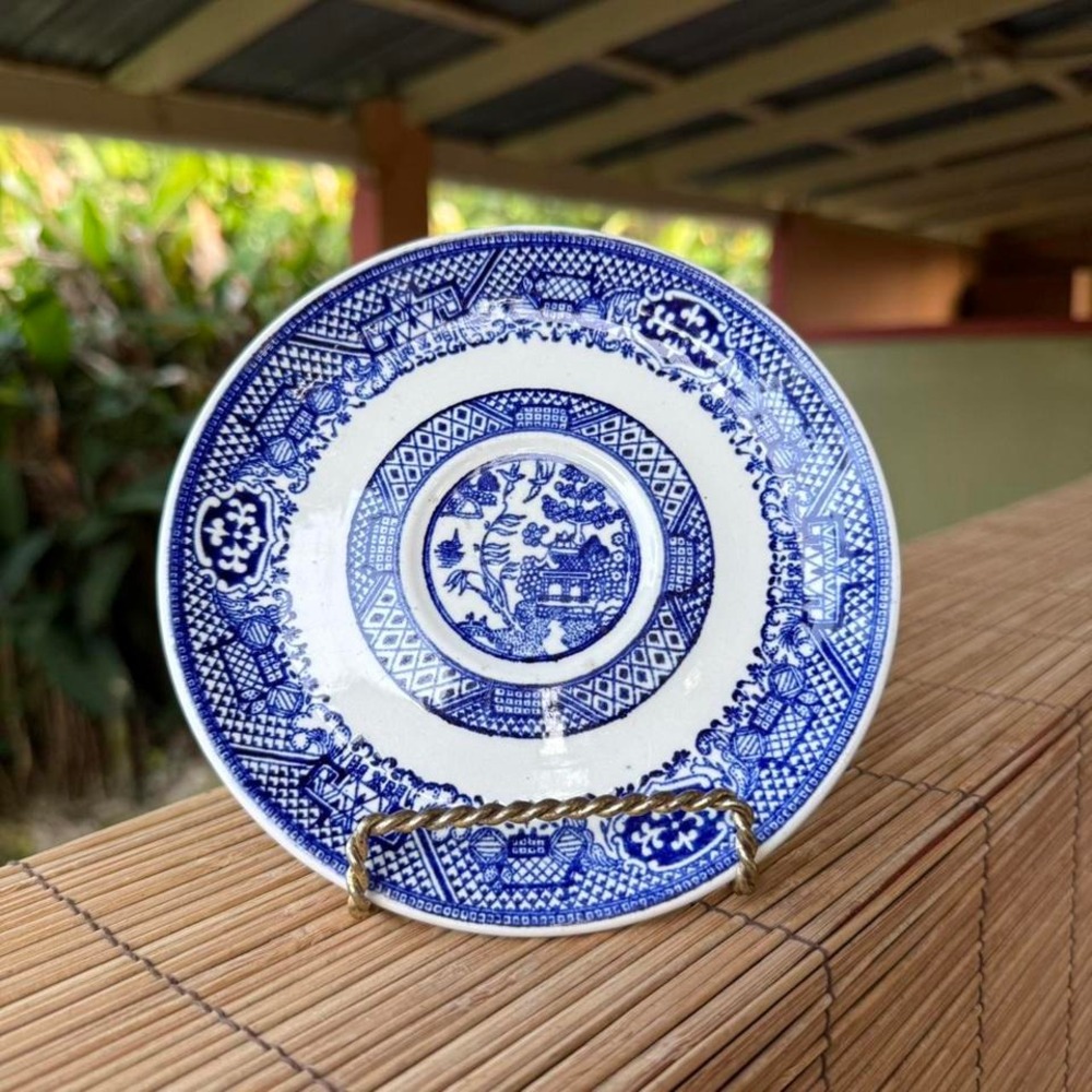 Blue Willow Porcelain Saucer Cobalt Blue White Transferware Replacement